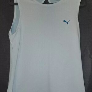 Puma Blue And White Sleeveless Tank Top